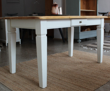 Preview: Küchentisch  Björn – Weiss – Shabby – 140 cm