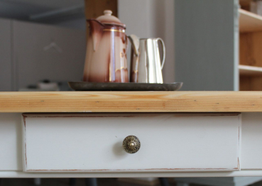 Preview: Küchentisch  Björn – Weiss – Shabby – 140 cm
